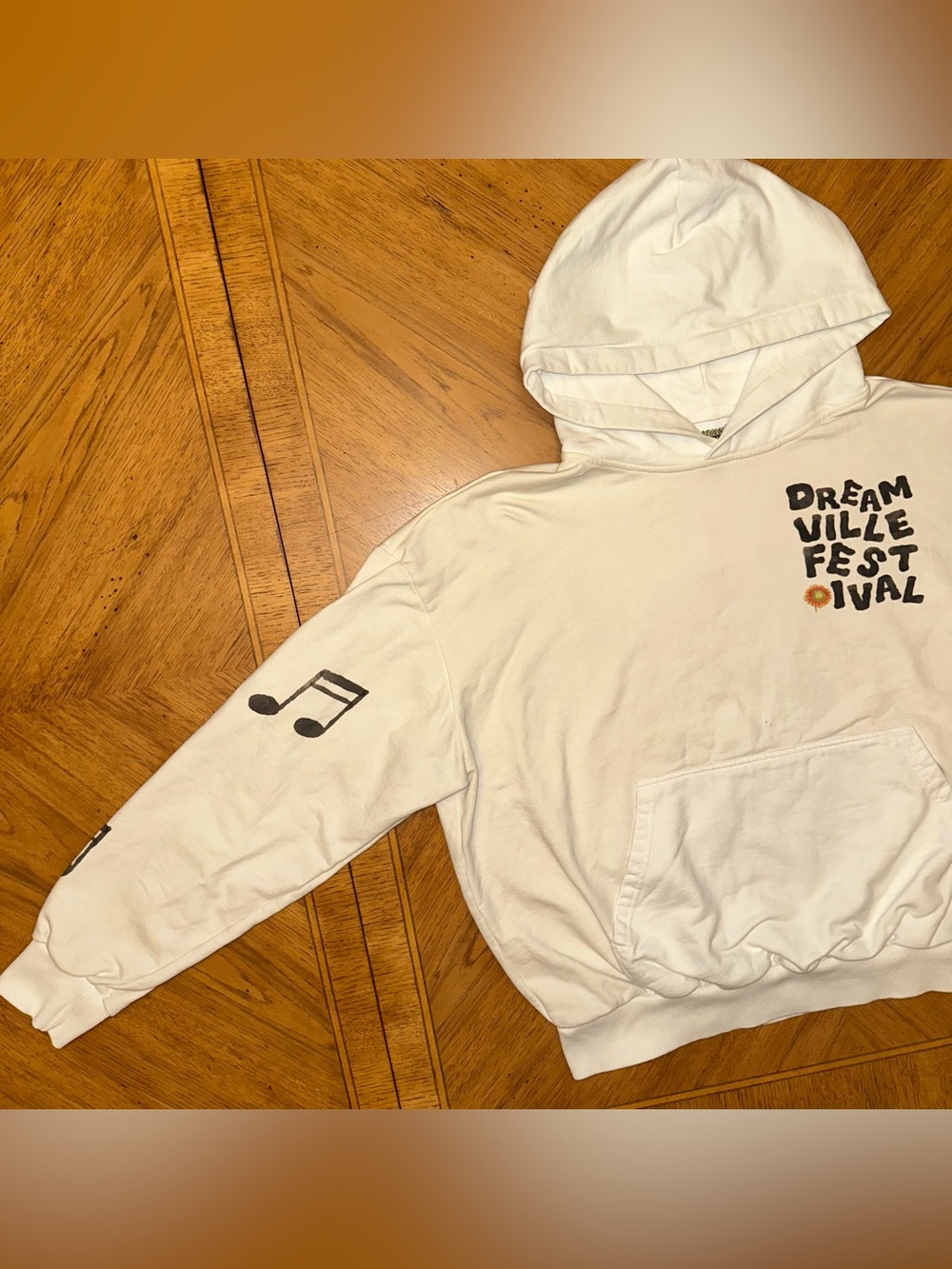 Dreamville Fest 2023 Official Flower Hoodie J Cole Size XL Ivory Double Sided